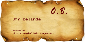 Orr Belinda névjegykártya